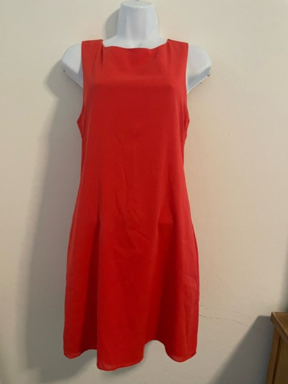 Alice + Olivia Trina Silk Bow Back Tunic Dress X-Small red Sleeveless Cutout